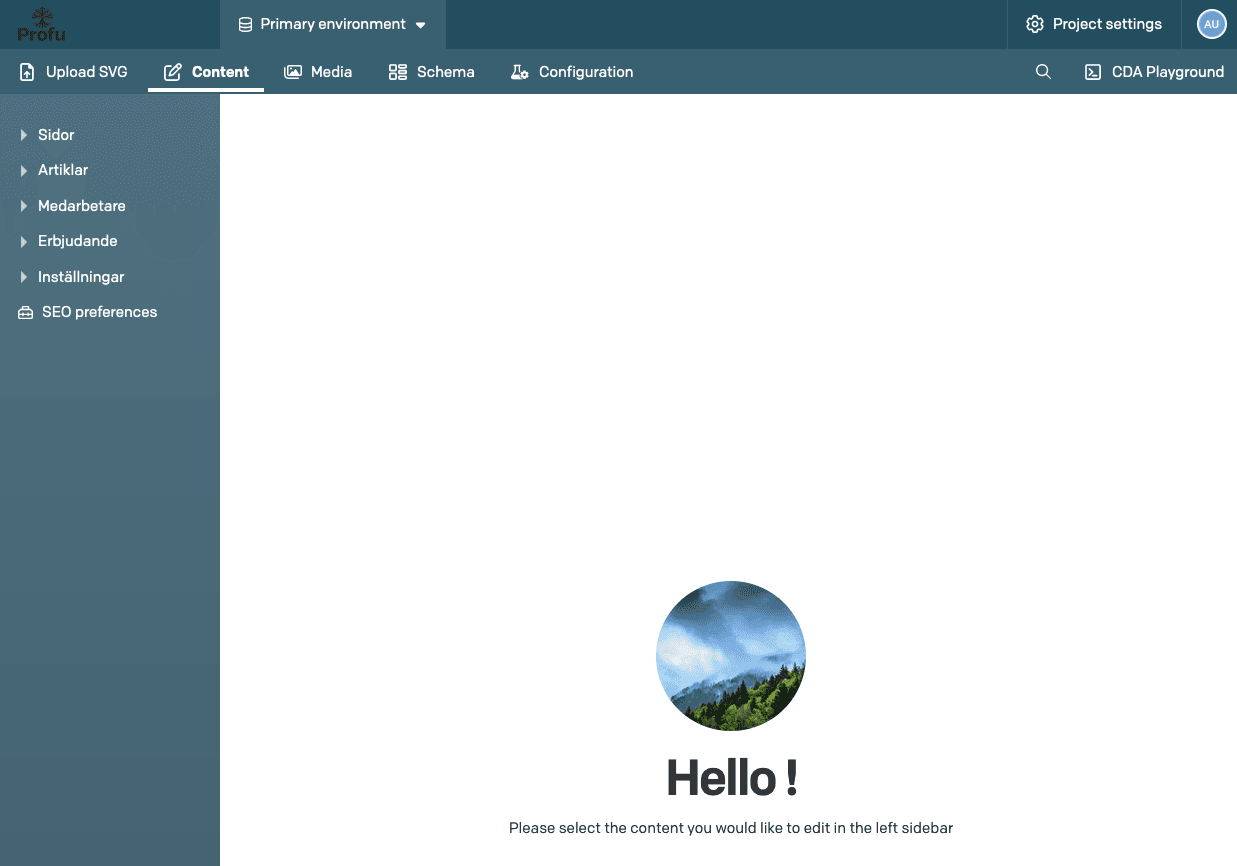 Navigating the CMS interface